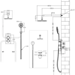 AICA Round Chrome Thermostatic Shower Mixer Bathroom Concealed Twin Head Valve Set -Bathroom Supplies Store 27729143 5