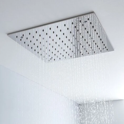 Milano Arvo - Chrome Modern 400mm Square Ceiling Mounted Recessed Shower Head 2 Milano Arvo - Chrome Modern 400mm Square Ceiling Mounted Recessed Shower Head - Image 2