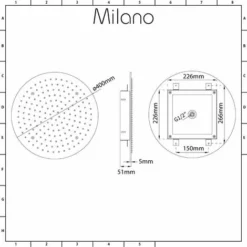 Milano Arvo - Chrome Modern 400mm Round Ceiling Mounted Recessed Shower Head -Bathroom Supplies Store 27965030 5