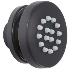 Milano Nero - Modern Front Fix Black Bathroom Shower Round Body Jet