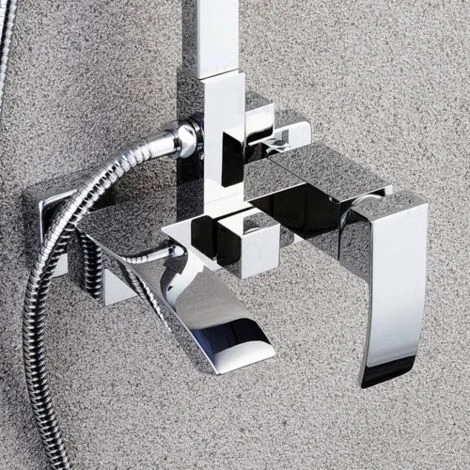 Chrome Wall Shower Column With Spout - Deneb 5 Chrome Wall Shower Column With Spout - Deneb - Image 5