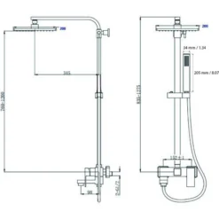 Black Wall-mounted Bath-shower Column - Sirius -Bathroom Supplies Store 28355346 3
