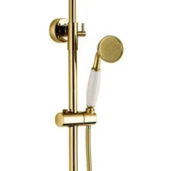 Antique Gold Style Curved Spout & Shower Column -Bathroom Supplies Store 28355433 3