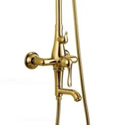 Antique Gold Style Curved Spout & Shower Column -Bathroom Supplies Store 28355433 4