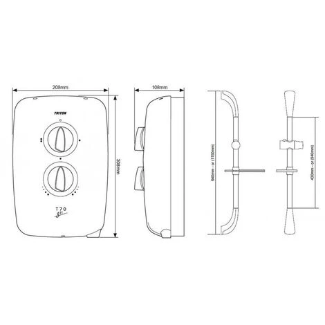 Triton T70gsi Easy Fit 8.5Kw Satin Chrome Electric Shower T80 GSI Enthral Excite 4 Triton T70gsi Easy Fit 8.5Kw Satin Chrome Electric Shower T80 GSI Enthral Excite - Image 4