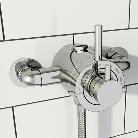 Exposed Modern Concentric Thermostatic Shower Mixer Valve Chrome - 1 Outlet 1 Exposed Modern Concentric Thermostatic Shower Mixer Valve Chrome - 1 Outlet
