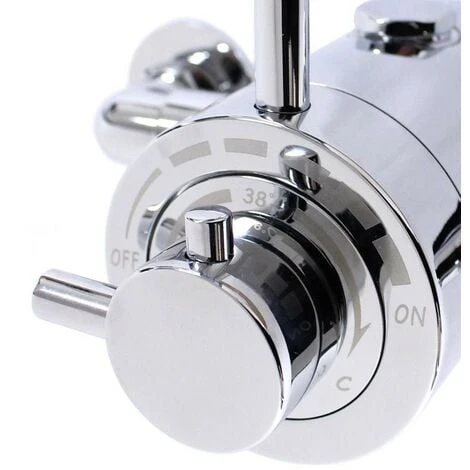 Exposed Modern Concentric Thermostatic Shower Mixer Valve Chrome - 1 Outlet 2 Exposed Modern Concentric Thermostatic Shower Mixer Valve Chrome - 1 Outlet - Image 2