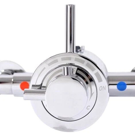 Exposed Modern Concentric Thermostatic Shower Mixer Valve Chrome - 1 Outlet 4 Exposed Modern Concentric Thermostatic Shower Mixer Valve Chrome - 1 Outlet - Image 4