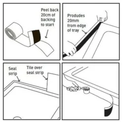 Shower Tray Bath Basin Flexible Waterproof Seal Strip Upstand Sealant - 2.8m -Bathroom Supplies Store 28669389 3