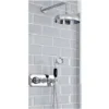 Milano Elizabeth - Traditional 2 Outlet Twin Diverter Thermostatic Mixer Shower Valve With 200mm Round Rainfall Shower Head And Hand Shower Handset - Chrome & Black