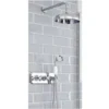 Milano Elizabeth - Traditional 2 Outlet Twin Diverter Thermostatic Mixer Shower Valve With 200mm Round Rainfall Shower Head And Hand Shower Handset - Chrome & White