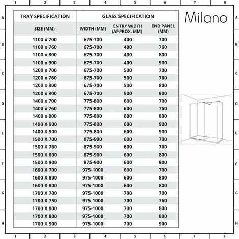 Milano Barq - Corner Walk In Wet Room Shower Enclosure With Grid Pattern Screens&44 Support Arms And 1400mm X 800mm White Tray - Black 4 Milano Barq - Corner Walk In Wet Room Shower Enclosure With Grid Pattern Screens&44 Support Arms And 1400mm X 800mm White Tray - Black - Image 4