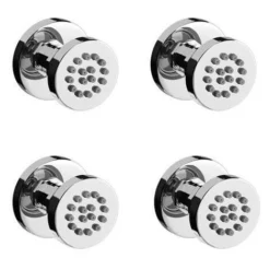4 X Round Shower Massage Body Jet Sprayers In Chrome