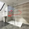 Elegant 300x1850x6mm Deflector/ Return Panel Glass Shower Screen 180 Degress Swivel