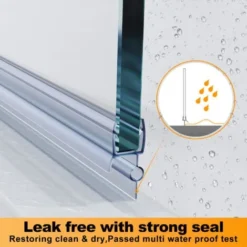Elegant 300x1850x6mm Deflector/ Return Panel Glass Shower Screen 180 Degress Swivel -Bathroom Supplies Store 29678469 4