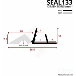 Bespoke Matki Shower Seal For Screens, Doors Or Panels | Fits 4, 5 Or 6mm Glass | SEAL133 (80cm) 5 Bespoke Matki Shower Seal For Screens, Doors Or Panels | Fits 4, 5 Or 6mm Glass | SEAL133 (80cm) -Bathroom Supplies Store 30140206 3