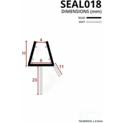 Pre-Curved Shower Seal For Screens, Doors Or Panels | Fits 4, 5 Or 6mm Glass | Seals 18-23mm Gaps | SEAL018 (85cm) -Bathroom Supplies Store 30151093 3