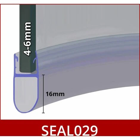 Pre Curved Shower Seal For Screens, Doors Or Panels | Fits 4, 5 Or 6mm Glass | Seals 11-16mm Gaps | SEAL029 (85cm) 2 Pre Curved Shower Seal For Screens, Doors Or Panels | Fits 4, 5 Or 6mm Glass | Seals 11-16mm Gaps | SEAL029 (85cm) - Image 2