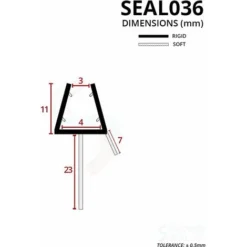 Shower Seal For Screens, Doors Or Panels | Fits 3 Or 4mm Glass | Seals 18-23mm Gaps | SEAL036 (80cm) -Bathroom Supplies Store 30151129 3