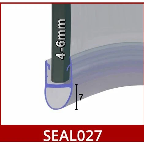 Pre Curved Shower Seal For Screens, Doors Or Panels | Fits 4, 5 Or 6mm Glass | Seals 3-7mm Gaps | SEAL027 (85cm) 2 Pre Curved Shower Seal For Screens, Doors Or Panels | Fits 4, 5 Or 6mm Glass | Seals 3-7mm Gaps | SEAL027 (85cm) - Image 2
