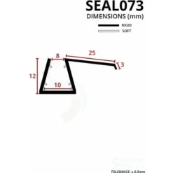 Shower Seal For Screens, Doors Or Panels | Fits 8, 9 Or 10mm Glass | For When There Is No Gap | SEAL073 (80cm) -Bathroom Supplies Store 30151268 3
