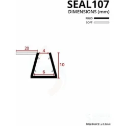 Shower Seal For Screens, Doors Or Panels | Fits 4, 5 Or 6mm Glass | For When There Is No Gap | SEAL107 (80cm) -Bathroom Supplies Store 30151353 3