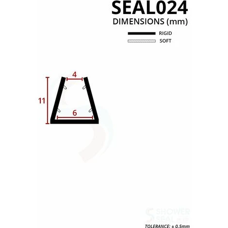 Shower Seal For Screens, Doors Or Panels | Fits 4, 5 Or 6mm Glass | For When There Is No Gap | SEAL024 (80cm) 3 Shower Seal For Screens, Doors Or Panels | Fits 4, 5 Or 6mm Glass | For When There Is No Gap | SEAL024 (80cm) - Image 3