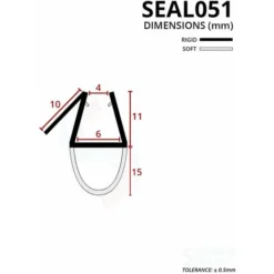 Shower Seal For Screens, Doors Or Panels | Fits 4, 5 Or 6mm Glass | Seals 10-15mm Gaps | SEAL051 (80cm) -Bathroom Supplies Store 30151519 3
