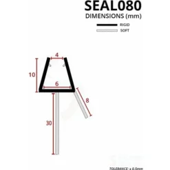 Shower Seal For Screens, Doors Or Panels | Fits 4, 5 Or 6mm Glass | Seals 25-30mm Gaps | SEAL080 (80cm) -Bathroom Supplies Store 30151565 3