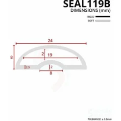 Shower Door Threshold Strip | Wetroom Barrier | Stick To Floor/Tray | Flexible Rubber Material | Black Finish | SEAL119B (80cm) -Bathroom Supplies Store 30151621 3