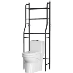 Livingandhome 3 Tier Over The Toilet Bathroom Storage Space Holder Stand, Black -Bathroom Supplies Store 30685581 3