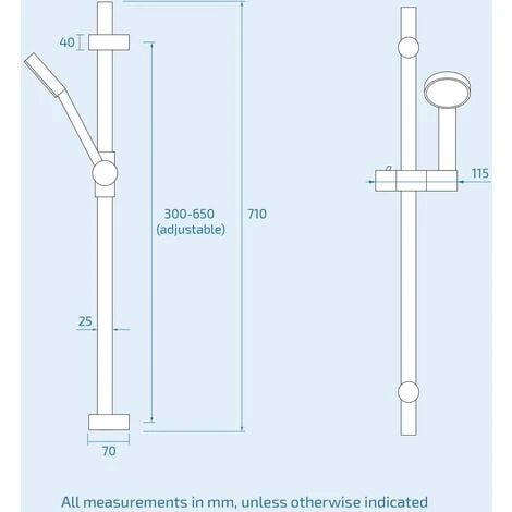 Modern Matte Black Slider Rail Shower Bar Riser Wall Bracket Kit 4 Modern Matte Black Slider Rail Shower Bar Riser Wall Bracket Kit - Image 4