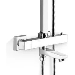 Edor 3 Way Exposed Square Thermostatic Shower Mixer Bathroom Twin Head Valve Set -Bathroom Supplies Store 31127275 4