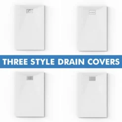 ELEGANT 1600x700mm White Slate Effect Lightweight Slate Shower Base Rectangular Grain Shower Enclosure Tray With Waste Trap -Bathroom Supplies Store 31933635 5