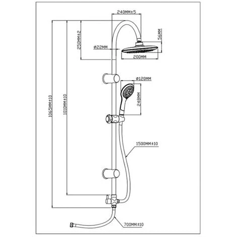 Overhead Shower Set TENERIFFA Chrome-White SCHÜTTE 3 Overhead Shower Set TENERIFFA Chrome-White SCHÜTTE - Image 3