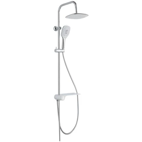 Overhead Shower Set With Lateral Tray AQUASTAR White-Chrome SCHÜTTE 1 Overhead Shower Set With Lateral Tray AQUASTAR White-Chrome SCHÜTTE