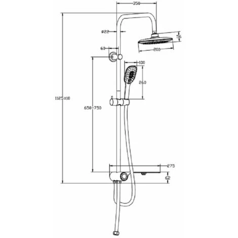 Overhead Shower Set With Lateral Tray AQUASTAR White-Chrome SCHÜTTE 2 Overhead Shower Set With Lateral Tray AQUASTAR White-Chrome SCHÜTTE - Image 2