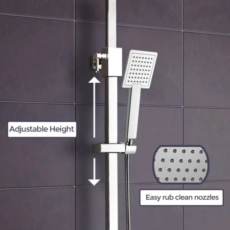 Fawley Square Thermostatic Exposed Twin Head Mixer Shower Set 3 Fawley Square Thermostatic Exposed Twin Head Mixer Shower Set - Image 3