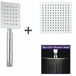 Bathroom Supplies Store 23 Accit 200mm Square Shower Head And Hand Set Chrome