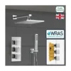 Cameo Bathroom Concealed Square Thermostatic Shower Mixer Valve Tap Chrome