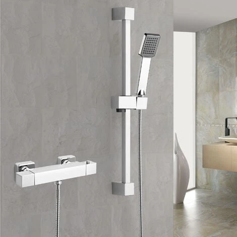 Erona Thermostatic Slider Rail Bar Shower Mixer Valve + Slider Rail Kit 1 Erona Thermostatic Slider Rail Bar Shower Mixer Valve + Slider Rail Kit