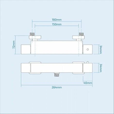 Erona Thermostatic Slider Rail Bar Shower Mixer Valve + Slider Rail Kit 3 Erona Thermostatic Slider Rail Bar Shower Mixer Valve + Slider Rail Kit - Image 3