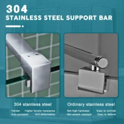 ELEGANT Frameless Wet Room Shower Screen Panel 8mm Easy Clean Glass Walk In Shower Enclosure 700mm Clear Glass -Bathroom Supplies Store 33106166 5