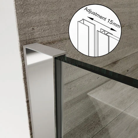 Elegant Walk In Shower Door Wet Room Screen Glass Tempered Safety Glass 1000 X 1850mm Clear Glass 6mm Glass 5 Elegant Walk In Shower Door Wet Room Screen Glass Tempered Safety Glass 1000 X 1850mm Clear Glass 6mm Glass - Image 5