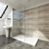 Elegant Walk In Shower Door Wet Room Screen Glass Tempered Safety Glass 700 X 1850mm Clear Glass 6mm Glass