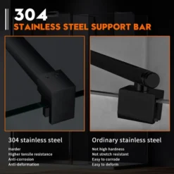 ELEGANT Walk In Shower Screen 8mm Nano Glass Black Wet Room Frameless Shower Enclosure 900mm -Bathroom Supplies Store 33535355 4