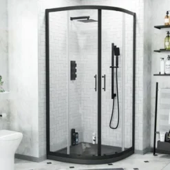 Saturn Quadrant 900mm Shower Enclosure, Tray & Waste Matte Black 8 Saturn Quadrant 900mm Shower Enclosure, Tray & Waste Matte Black -Bathroom Supplies Store 33594859 4