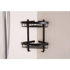 Croydex Matte Black Large Two Tier Corner Basket -Bathroom Supplies Store 34036632 4
