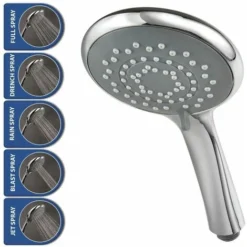 Triton Aspirante Enhance Electric Shower 9.5kW Brushed Steel 5 Spray Head Modern -Bathroom Supplies Store 34762000 4