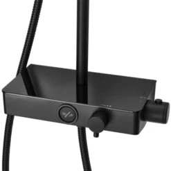 Triton Thermostatic Mixer Bar Shower Twin Head Adjustable Riser Rail Black -Bathroom Supplies Store 34762002 3